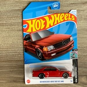 Hot Wheels 1989 Red Mercedes Benz 560 SEC AMG 1980s German Car Hotwheels 2024  🆕